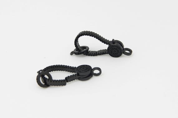 Black CZ Micro Pave 8x25mm Lobster Clasp