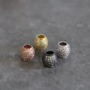 CZ Micro Pave 11mm Round Big Hole  Beads