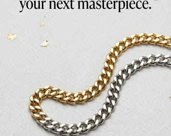 Brass 10mm Width Curb Chain