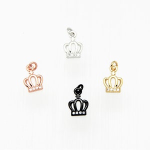 CZ Micro Pave 8mm Crown Charm with Jump Ring