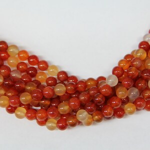 Natural Agate 8mm smooth round beads 16&quot; length full strand