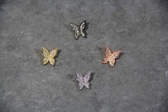 CZ Micro Pave 10mm Butterfly  Beads