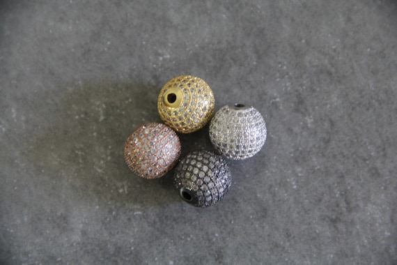 CZ Micro Pave 14mm Round beads