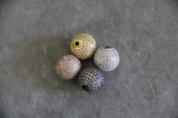 CZ Micro Pave 14mm Round beads