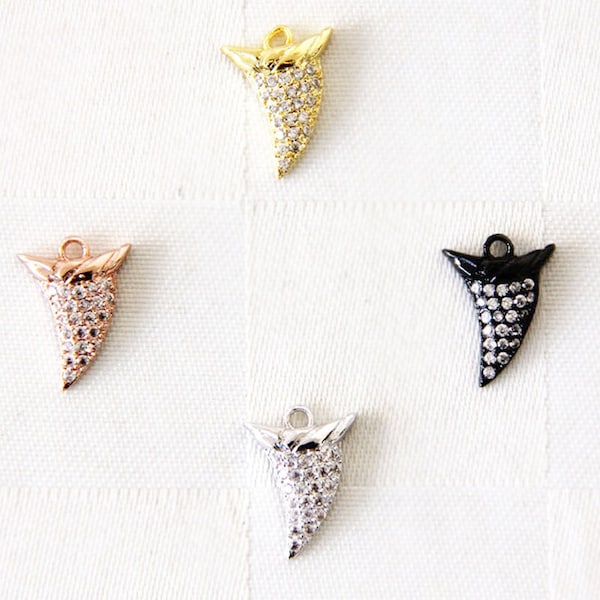 CZ Micro Pave 15mm Shark Teeth  Charm