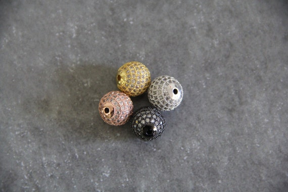 CZ Micro Pave 12mm Round beads