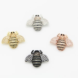 CZ Micro Pave 20x23mm Bee Connector