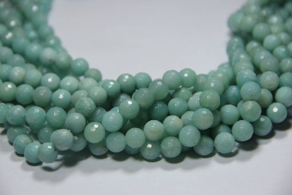 AA Grade Amazonite 10mm faceted round beads 16" length strand