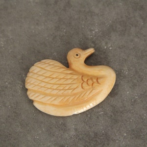 One Piece Buffalo Bone Carved Swan