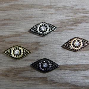 CZ Micro Pave 11x21mm Evil Eye Beads