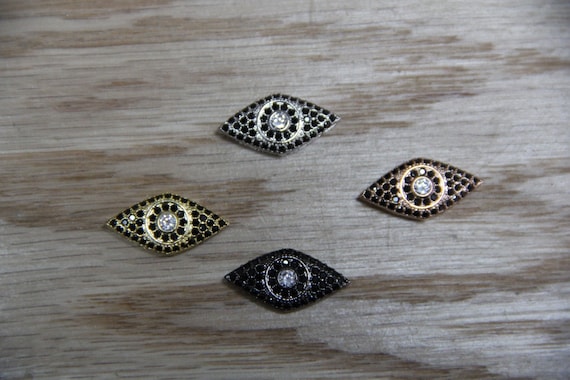 CZ Micro Pave 11x21mm Evil Eye Beads