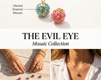 Evil Eye Mosaic 12mm Ball Pendant