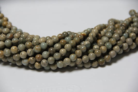 Impression Jasper 8mm smooth round beads 16" length full strand