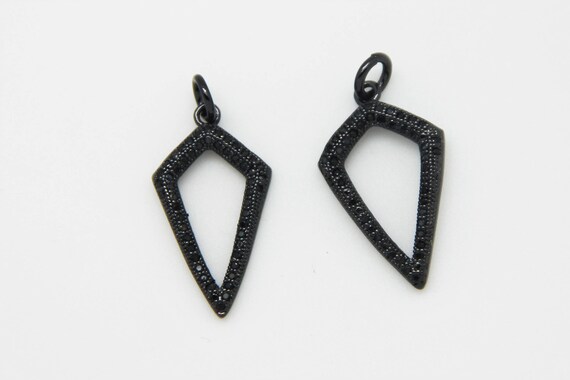 CZ Micro Pave 14x25mm  Hollow Arrow Pendant