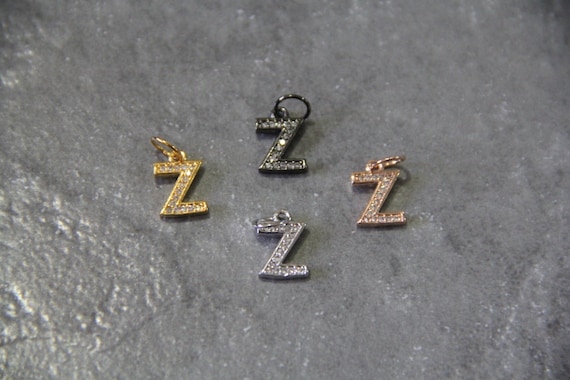 CZ Micro Pave Letter "Z" Charm with Jump Ring