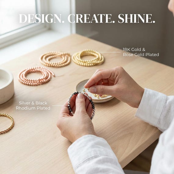 180 Pieces Brass 5mm Round beads 32" Length Strand