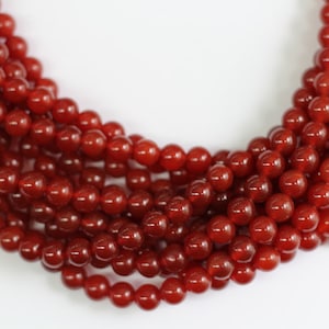 Red Onyx 8mm smooth round beads 16&quot; length full strand