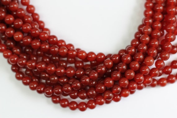 Red Onyx 8mm smooth round beads 16" length full strand