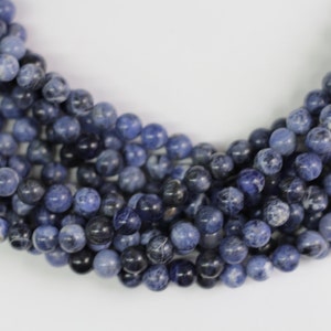 Sodalite 8mm smooth round beads 16&quot; length full strand