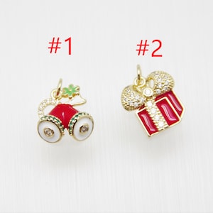 CZ Micro Pave Enamel Christmas Charm