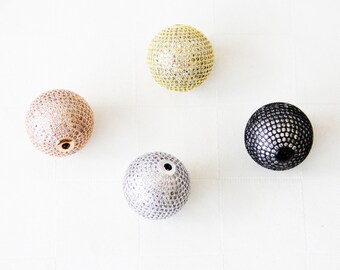 CZ Micro Pave 25mm Round beads