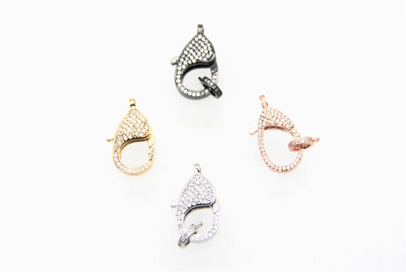 CZ Micro Pave 12x20mm Lobster Clasp
