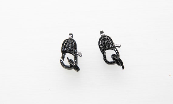 Black CZ Micro Pave 8x16mm Lobster Clasp