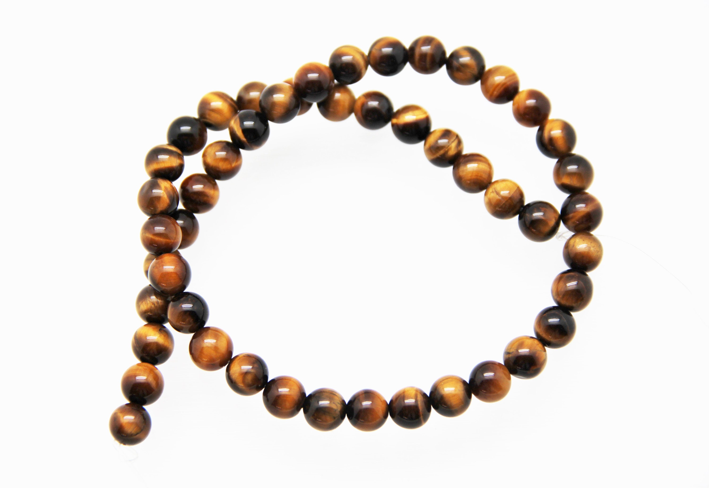 Tiger Eye 4-12mm smooth round beads 16 length full strand