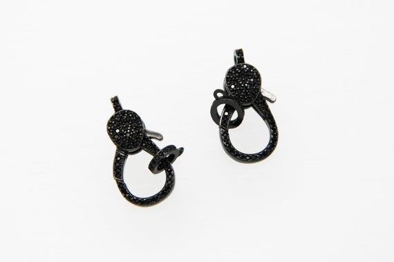 Black CZ Micro Pave 8x25mm Lobster Clasp