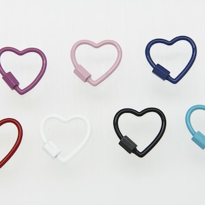 Enamel 22mm Heart Screw Clasp Carabiner