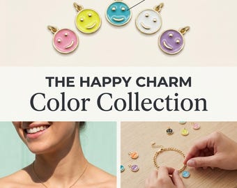 Enamel 11mm Smiley Pendant