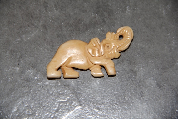 One Piece Buffalo Bone Carved Elephant