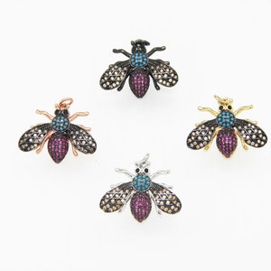 CZ Micro Pave 20x25mm Flying Insect Pendant