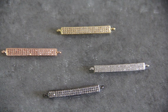 CZ Micro Pave 5x42mm Bar Connectors