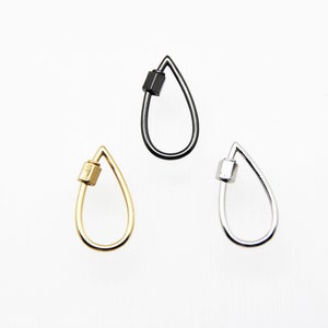 Plain Brass 16x30mm Teardrop Screw Clasp Carabiner
