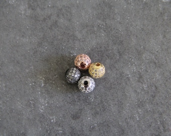 CZ Micro Pave 8mm Round beads