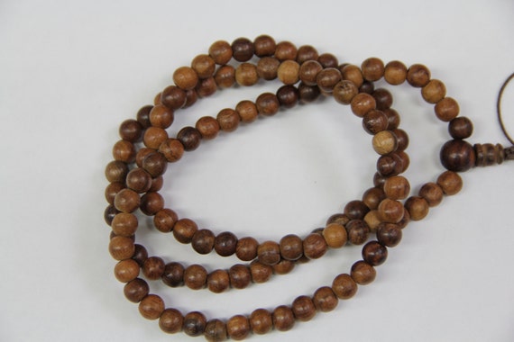 Date Wood 8mm round beads, 108 pcs, 32" long full strand