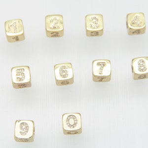 CZ Micro Pave 8mm Nummer Würfel