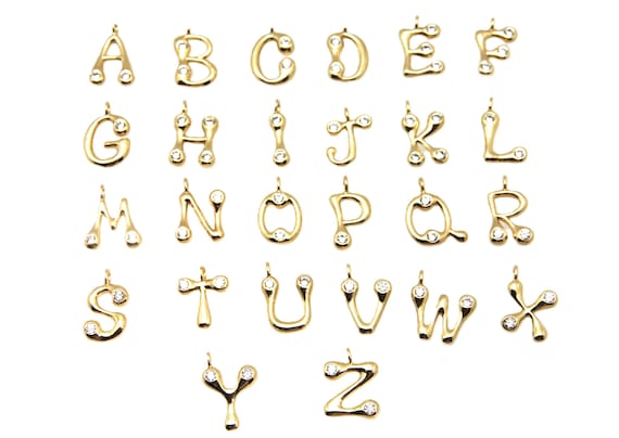CZ 3D Letter Pendant