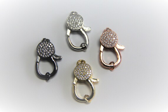 CZ Micro Pave 13x30mm Lobster Clasp