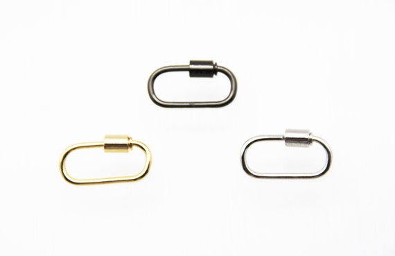 Plain Brass 13x26mm Oval Screw Clasp Carabiner