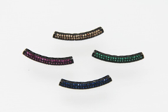 CZ Micro Pave 5x30mm Curve Tube