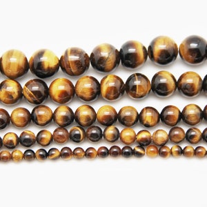 Tiger Eye 4-12mm smooth round beads 16&quot; length full strand