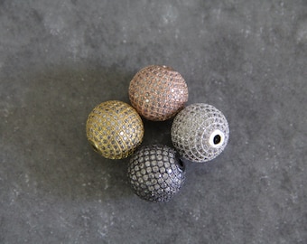 CZ Micro Pave 16mm Round beads