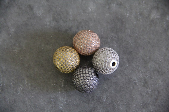 CZ Micro Pave 16mm Round beads