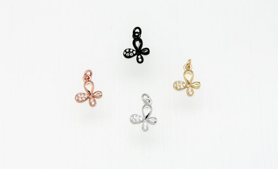 CZ Micro Pave 10mm Mini Flower  Charm with Jump Ring