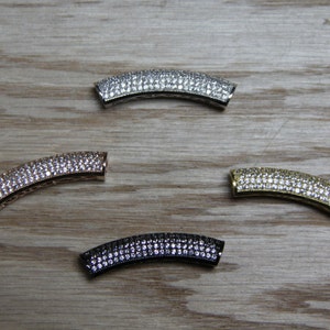 CZ Micro Pave 9x40mm Curve Tube