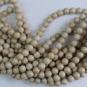 River Stone  8mm smooth round beads 16&quot; length full strand