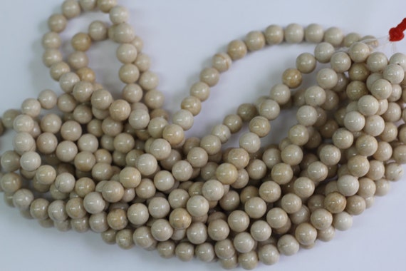 River Stone  10mm smooth round beads 16" length full strand