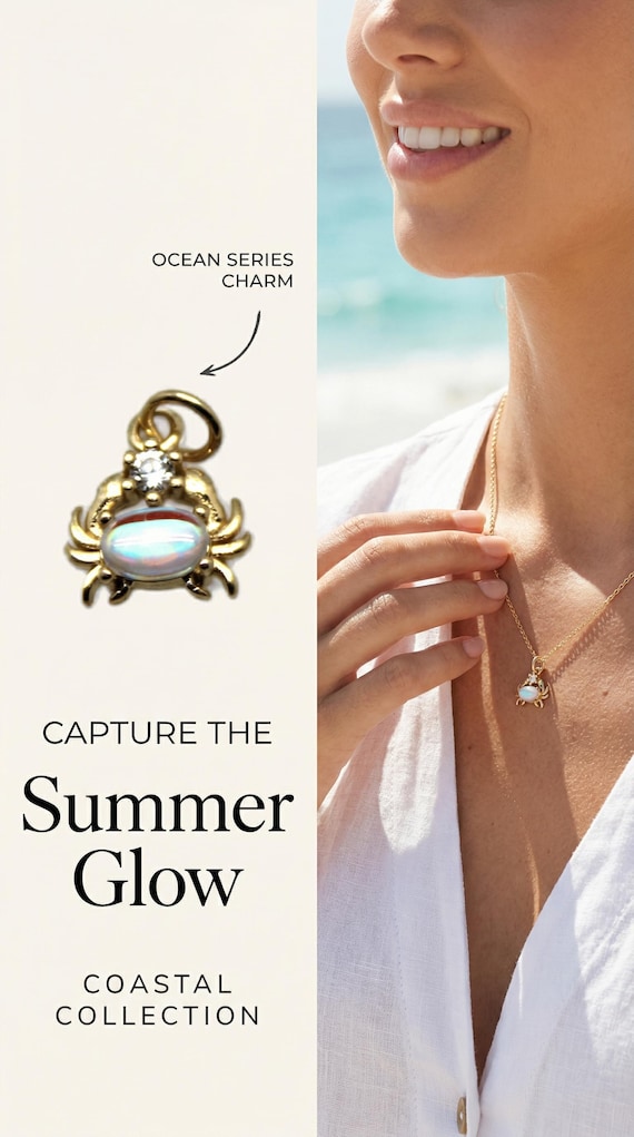 CZ Micro Pave Ocean Series Charm